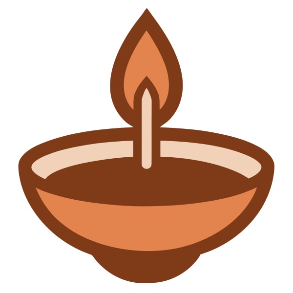 An Image A Stylized Depiction Of A Lit Candle Within A Traditional Indian Diwali Lamp With Warm Orange And Brown Tones — Stock Vector