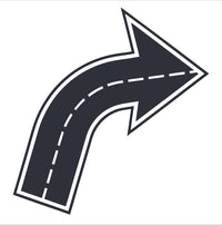 Black And White Road Sign With Arrow — Stock Vector