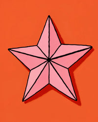 A Pink Paper Star Is Visible — Stock Illustration