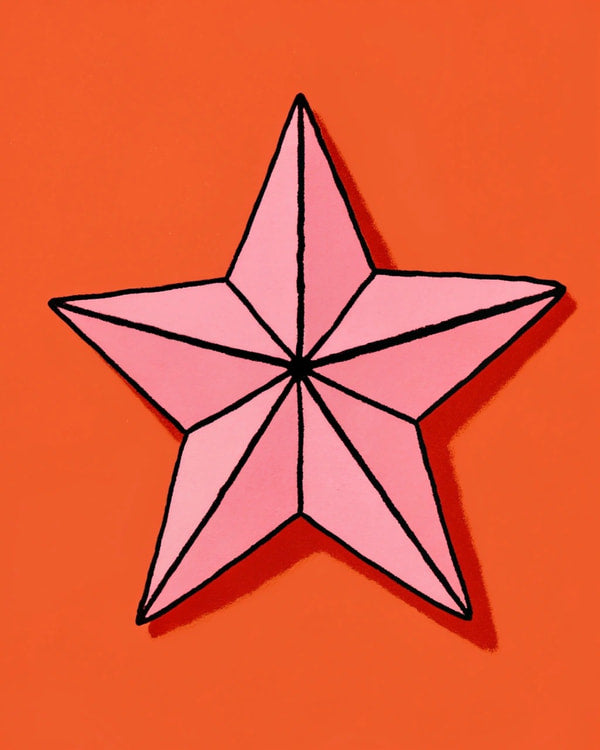 A Pink Paper Star Is Visible — Stock Illustration