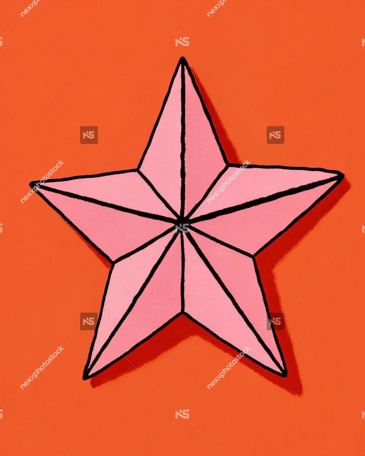 A Pink Paper Star Is Visible — Stock Illustration