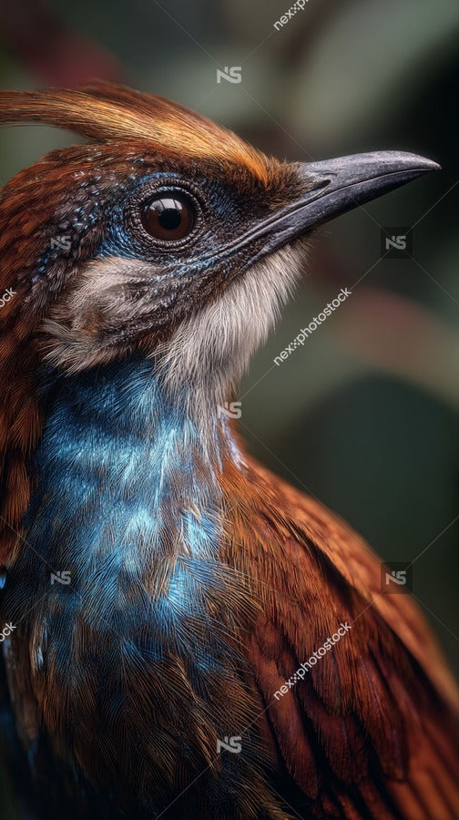 A Close Up Image Of A Bird With Vibrant Blue Feathers And Brown Markings Captured In Sharp Detail Against A Blurred Background — Stock Photo