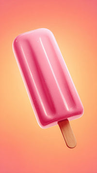 A Pink Ice Pop On A Stick With A Close Up View Of Its Surface And The Stick — Stock Photo
