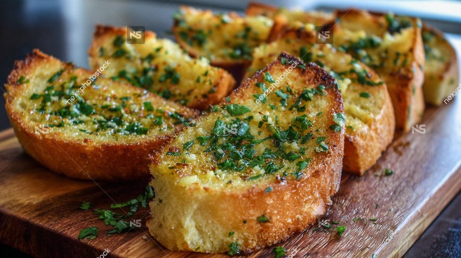 Herb Topped Bread Loaves On A Wooden Cutting Board — Stock Photo