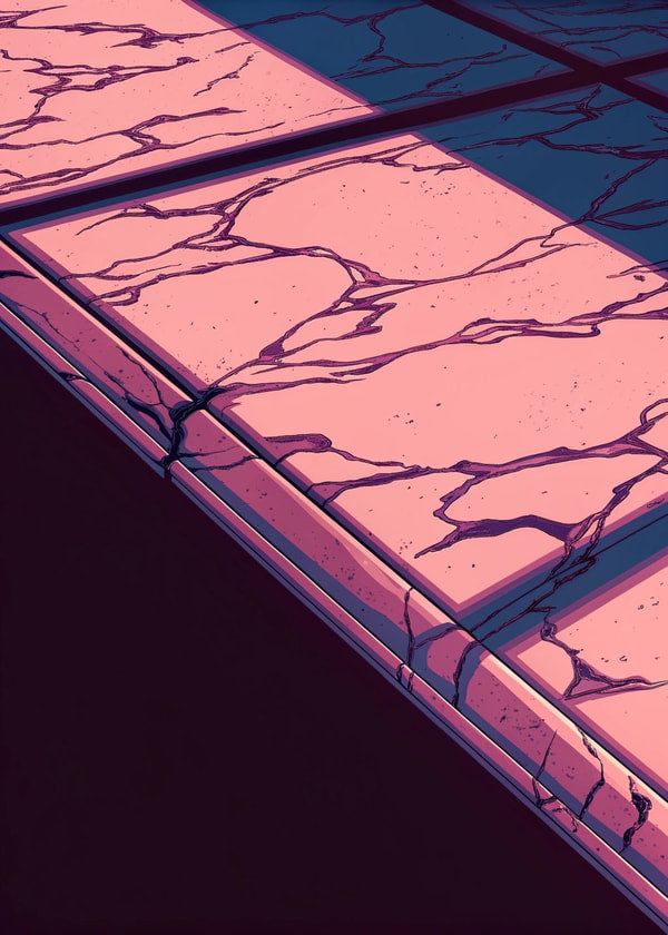 Marble Countertop With Visible Cracks — Stock Illustration