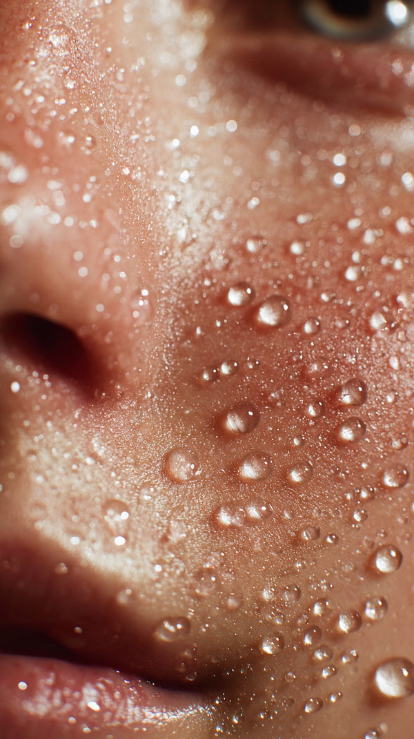 Water Droplets On A Person S Face — Stock Photo
