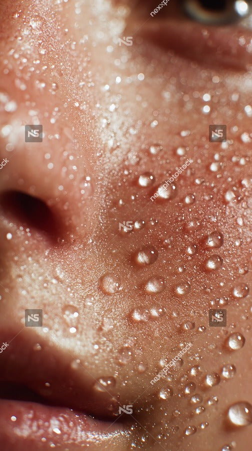 Water Droplets On A Person S Face — Stock Photo