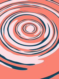 Circular Pattern In Water With Red And Blue Hues Captured From A Top Down Perspective — Stock Vector