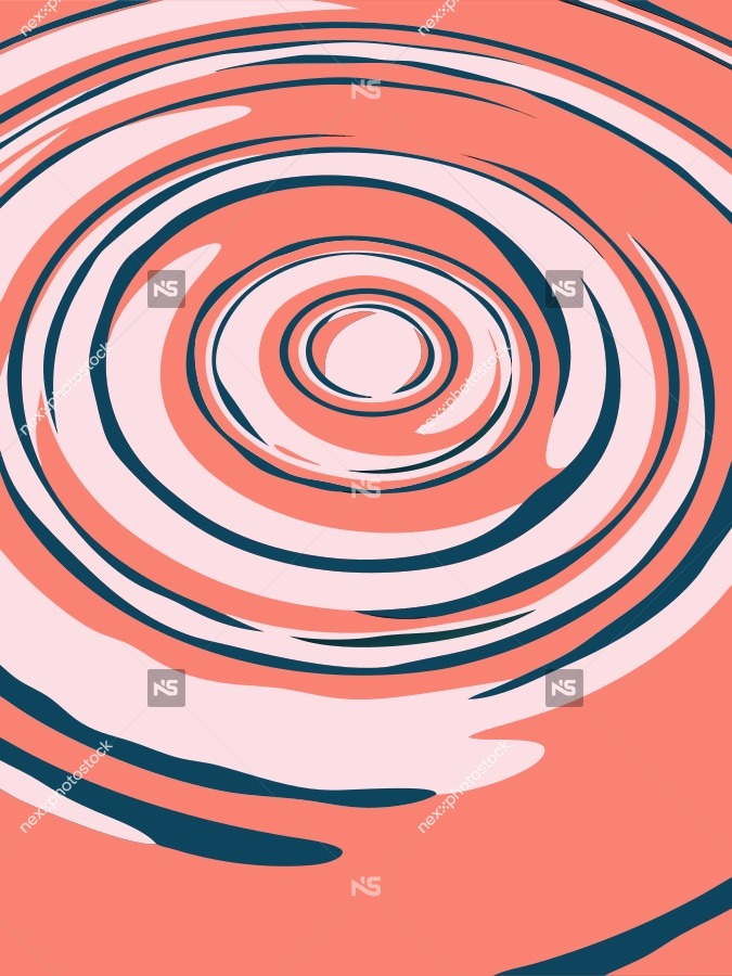 Circular Pattern In Water With Red And Blue Hues Captured From A Top Down Perspective — Stock Vector