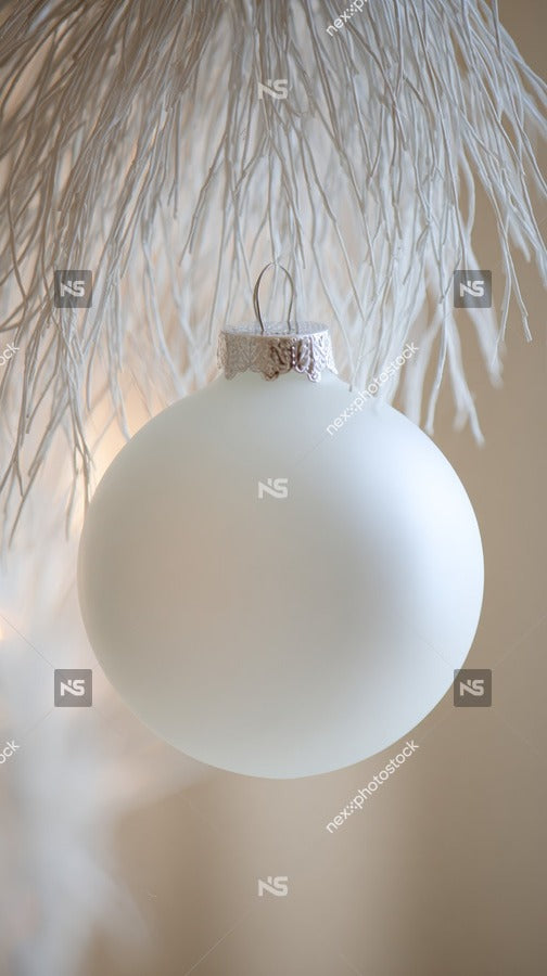 White Christmas Ornament Hanging From Ceiling — Stock Photo