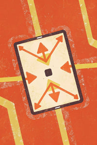 A Digital Map With Arrows Pointing In Different Directions Displayed On A Tablet Screen — Stock Illustration