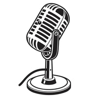 Vintage Microphone On Stand — Stock Vector