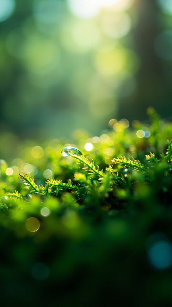 Raindrops On Mossy Ground — Stock Photo