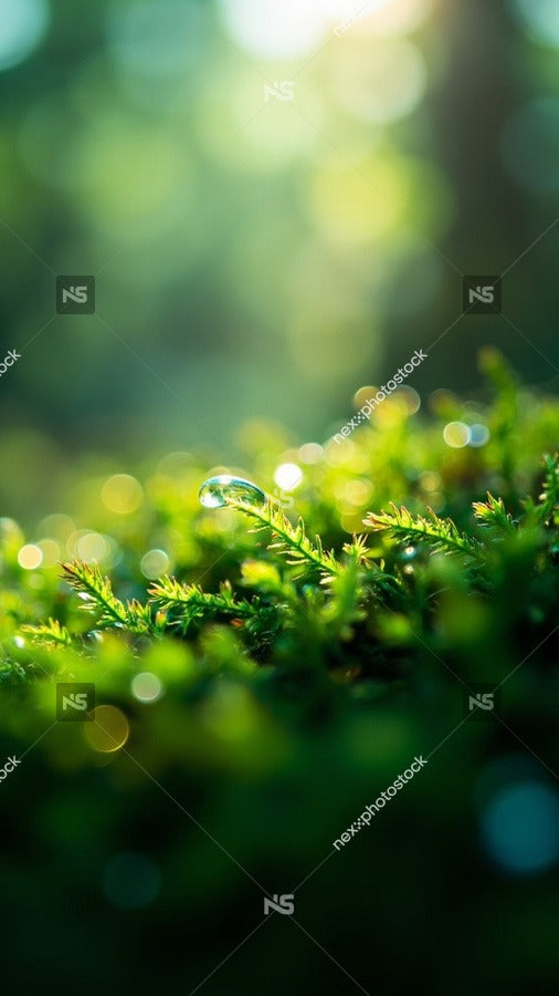 Raindrops On Mossy Ground — Stock Photo