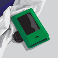 A Green Phone Case With A Visible Screen And Camera Cutout Placed On A White Surface — Stock Vector