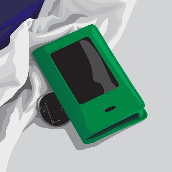 A Green Phone Case With A Visible Screen And Camera Cutout Placed On A White Surface — Stock Vector