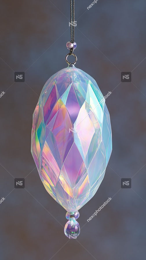 Giant Crystal Pendant With A Vivid Purple Hue — Stock Photo
