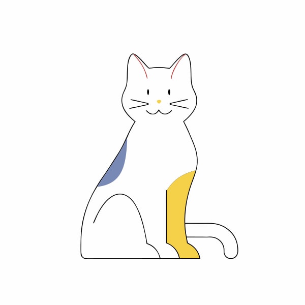 A White And Blue Cat Illustration — Stock Vector
