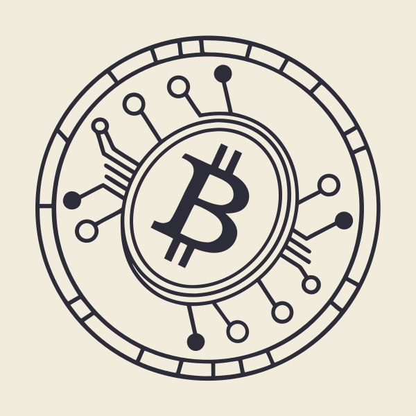 Bitcoin Cryptocurrency Logo — Stock Vector