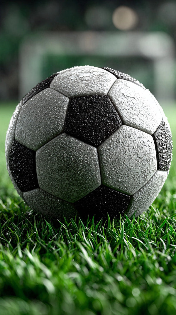 Black And White Soccer Ball On Green Grass Field — Stock Photo