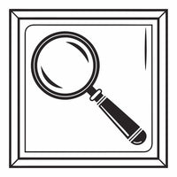 A Black And White Icon Of A Magnifying Glass Commonly Used To Represent Search Investigation Functions In Various Interfaces — Stock Vector