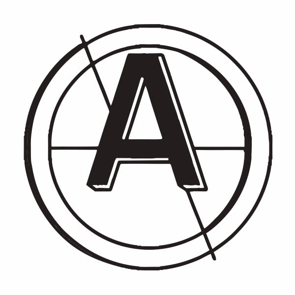 Displays A Black And White Logo Consisting Of A Stylized Letter A At Its Core Encased Within A Circular Border — Stock Vector