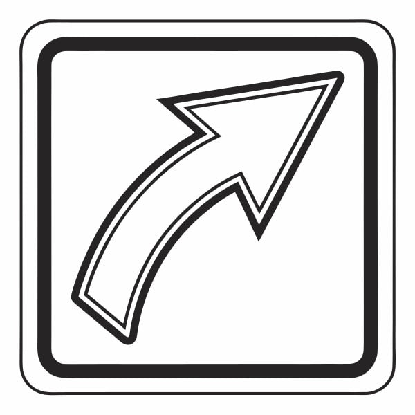 Arrow Sign With Black Border — Stock Vector