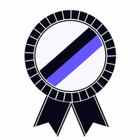 A Blue Ribbon With A White Stripe In The Center Indicating An Award Recognition Of Some Sort — Stock Vector