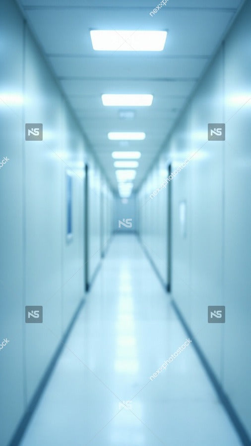 Long Corridor With White Tiles — Stock Photo