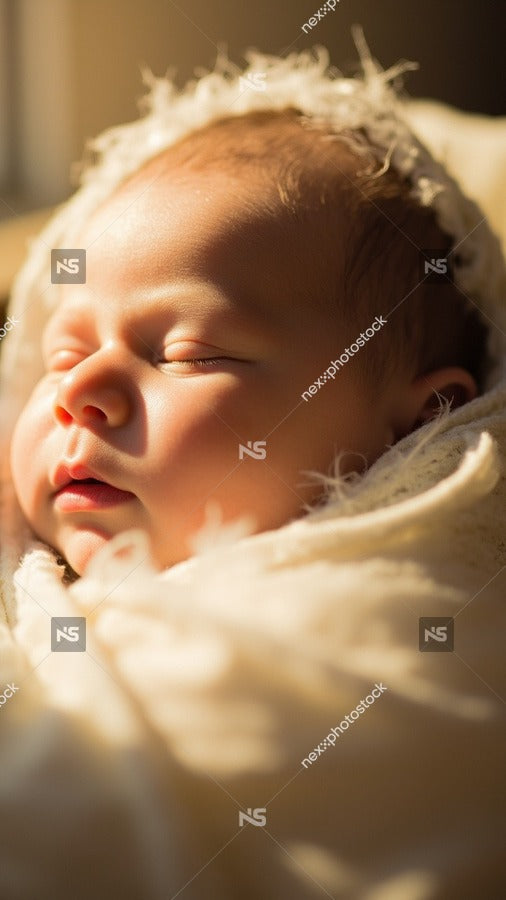 Newborn Baby Swaddled In A White Blanket — Stock Photo
