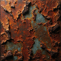 Rusted Metal Texture With Peeling Paint Showcasing A Close Up View Of Rusted Iron Panels — Stock Photo