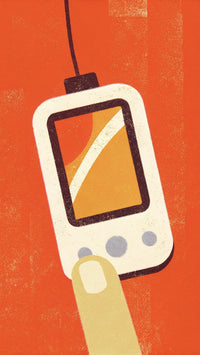 A Person Holding A Medical Device Specifically An Ecg Monitor With A Focus On The Device And Its Screen Heartbeat Patterns — Stock Illustration