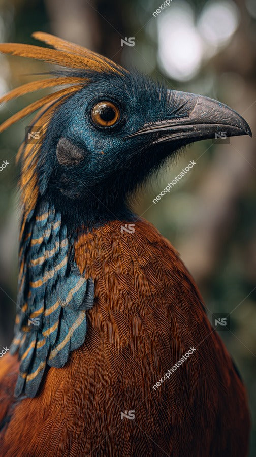 A Colorful Peafowl Perched In A Natural Setting Showcasing Its Vibrant Plumage And Distinctive Crest — Stock Photo