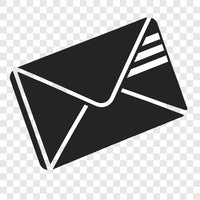 A Black And White Envelope Icon A Simple Design With A Classic Flap Style Closure Set Against A Transparent Background — Stock Vector