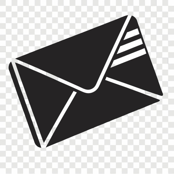 A Black And White Envelope Icon A Simple Design With A Classic Flap Style Closure Set Against A Transparent Background — Stock Vector