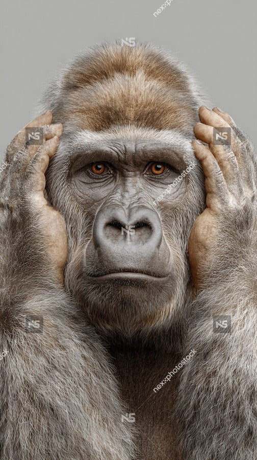 A Gorilla With Its Hands On Its Head In A State Of Confusion Contemplation — Stock Photo