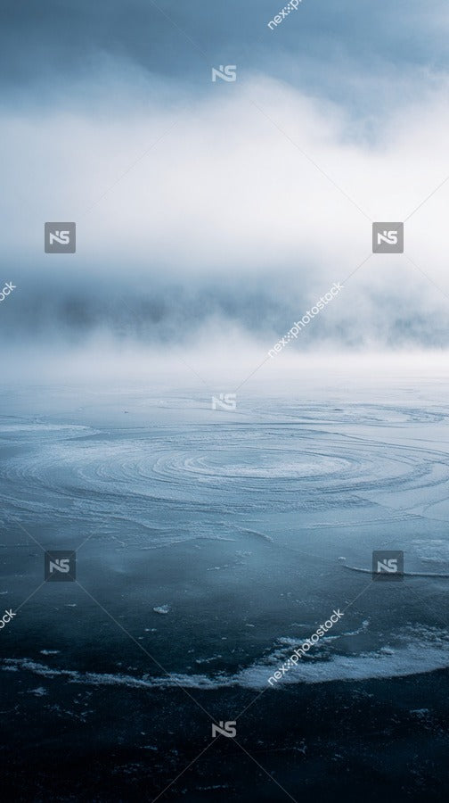 A Frozen Lake Under A Cloudy Sky — Stock Photo