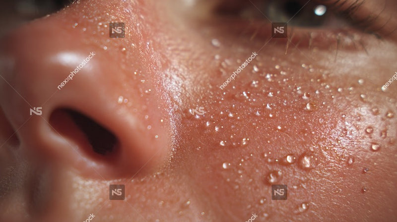 Close Up Of A Person With Red Spots On Their Face — Stock Photo