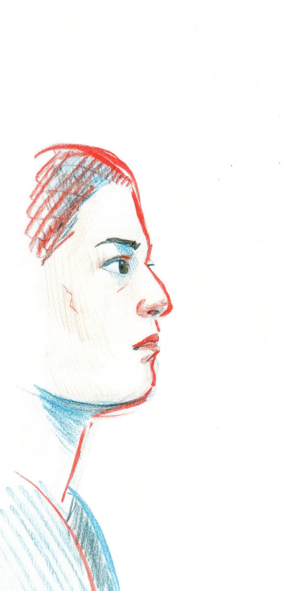 Portrait Of A Person In A Sketch With A Neutral Background — Stock Illustration