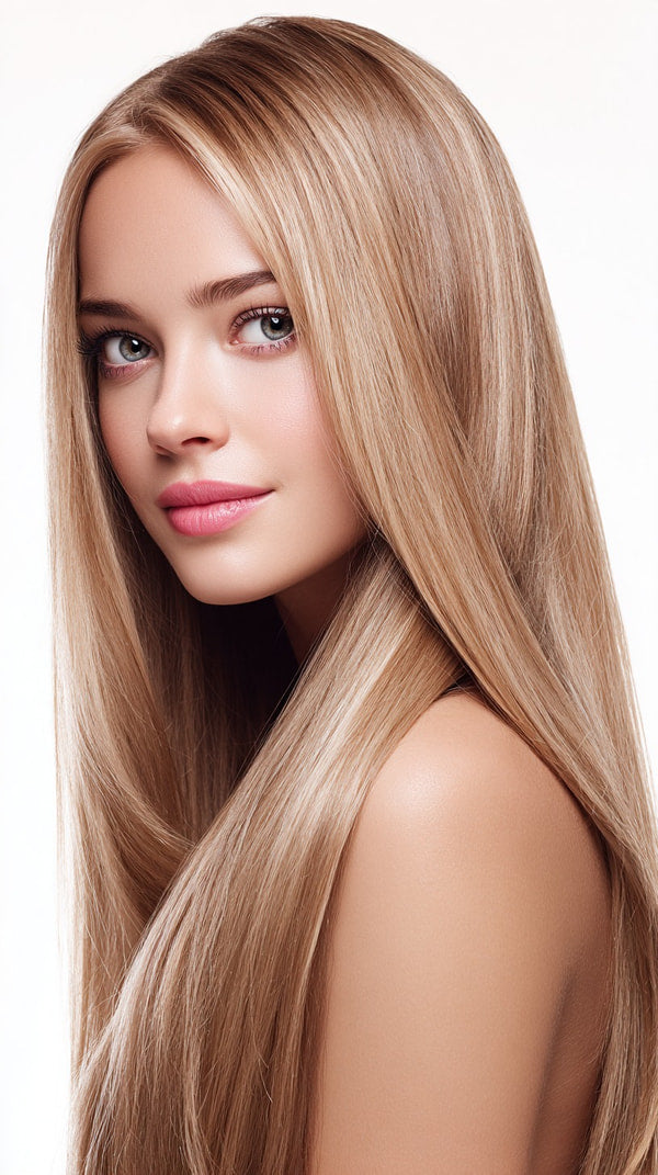 Woman With Long Straight Blonde Hair — Stock Photo