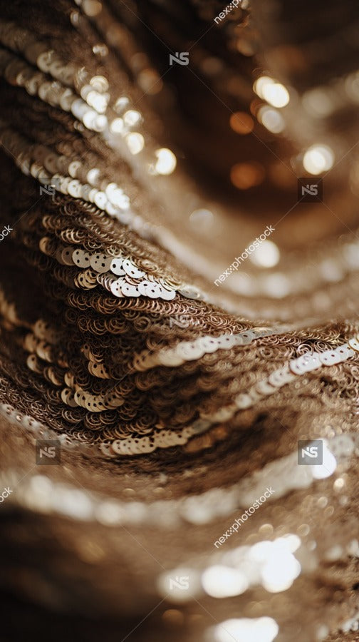 Gold Sequin Fabric With A Snake Like Pattern — Stock Photo