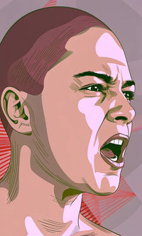 Showcases A Close Up Portrait Of A Person With An Expressive Face A Range Of Emotions — Stock Illustration