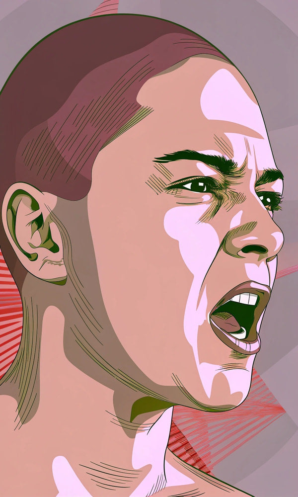 Showcases A Close Up Portrait Of A Person With An Expressive Face A Range Of Emotions — Stock Illustration