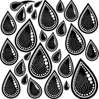 Black And White Droplet Pattern — Stock Vector