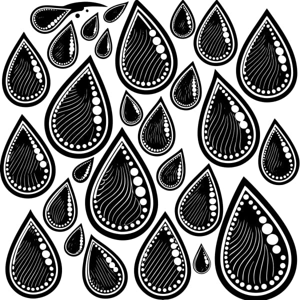 Black And White Droplet Pattern — Stock Vector