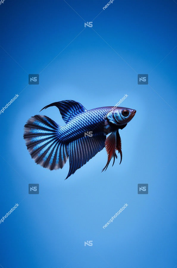 A Blue Betta Fish Swimming In An Aquarium — Stock Photo