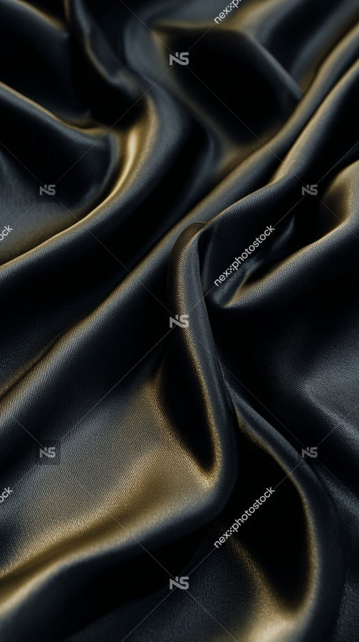 Black Silk Fabric With Ripples — Stock Photo