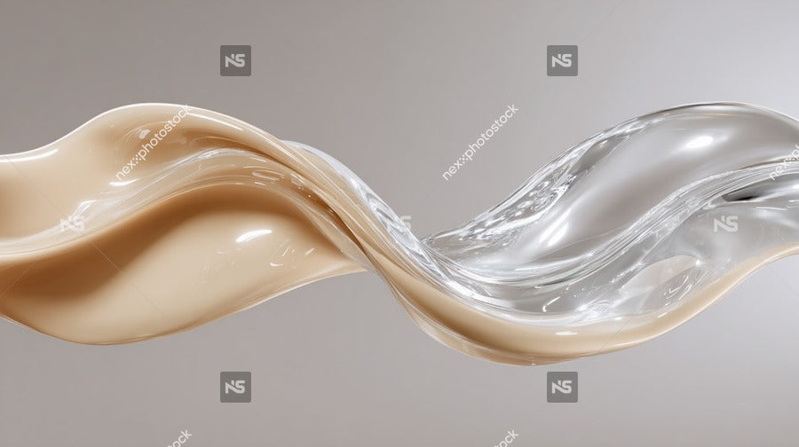Transparent Liquid Flowing Smoothly Through The Air Creating A Mesmerizing Wave Like Effect — Stock Photo