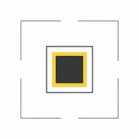 A Centered Black Square With A Yellow Border Within A White Background — Stock Vector