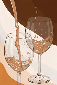 Two Wine Glasses One Filled With Red Wine And Another With White Wine Placed On A Table — Stock Illustration